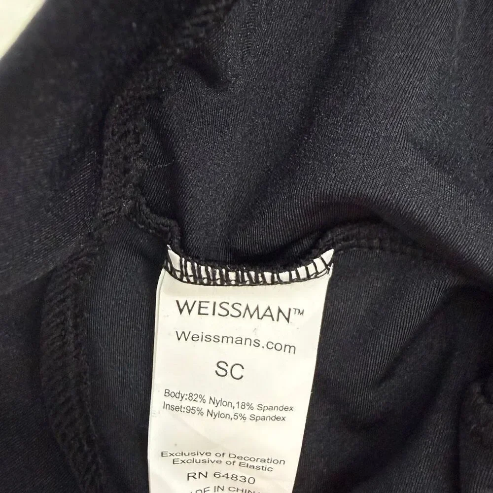 Weissman Silver Purple Sleeveless Dance Top and Matching Black Leggings Set / St